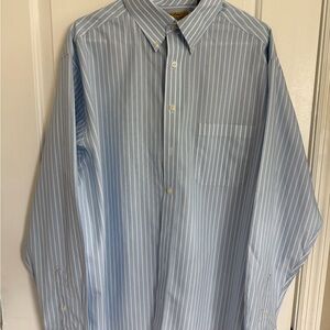 Roundtree & Yorke Light Blue Striped Dress Shirt XLT